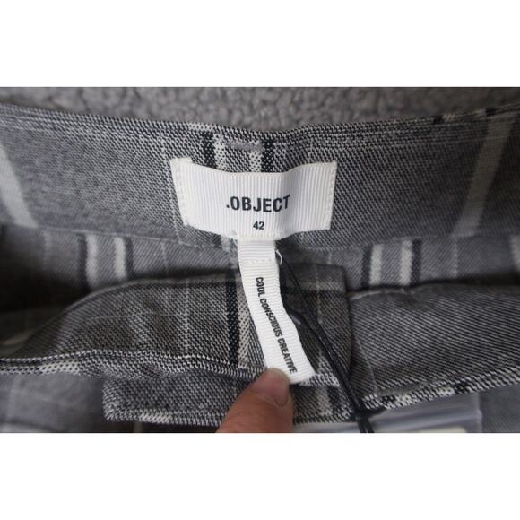 Object Ladies 42 penny pants plaid gray carrier‎ works straight leg - Picture 8 of 10